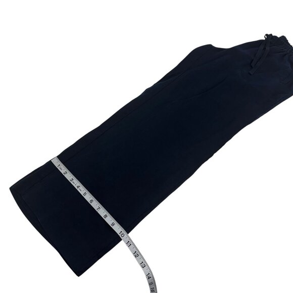 Crown & Ivy Women Pull On 100% Linen Navy Blue Wide-Leg Pants Size M Woven Knit - Picture 11 of 15